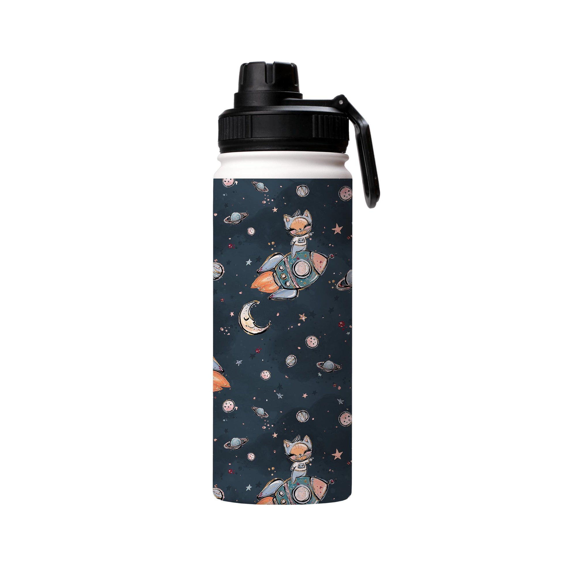 Water Bottles-No Limit Insulated Stainless Steel Water Bottle-18oz (530ml)-Sport cap-Insulated Steel Water Bottle Our insulated stainless steel bottle comes in 3 sizes- Small 12oz (350ml), Medium 18oz (530ml) and Large 32oz (945ml) . It comes with a leak proof cap Keeps water cool for 24 hours Also keeps things warm for up to 12 hours Choice of 3 lids ( Sport Cap, Handle Cap, Flip Cap ) for easy carrying Dishwasher Friendly Lightweight, durable and easy to carry Reusable, so it's safe for the pl