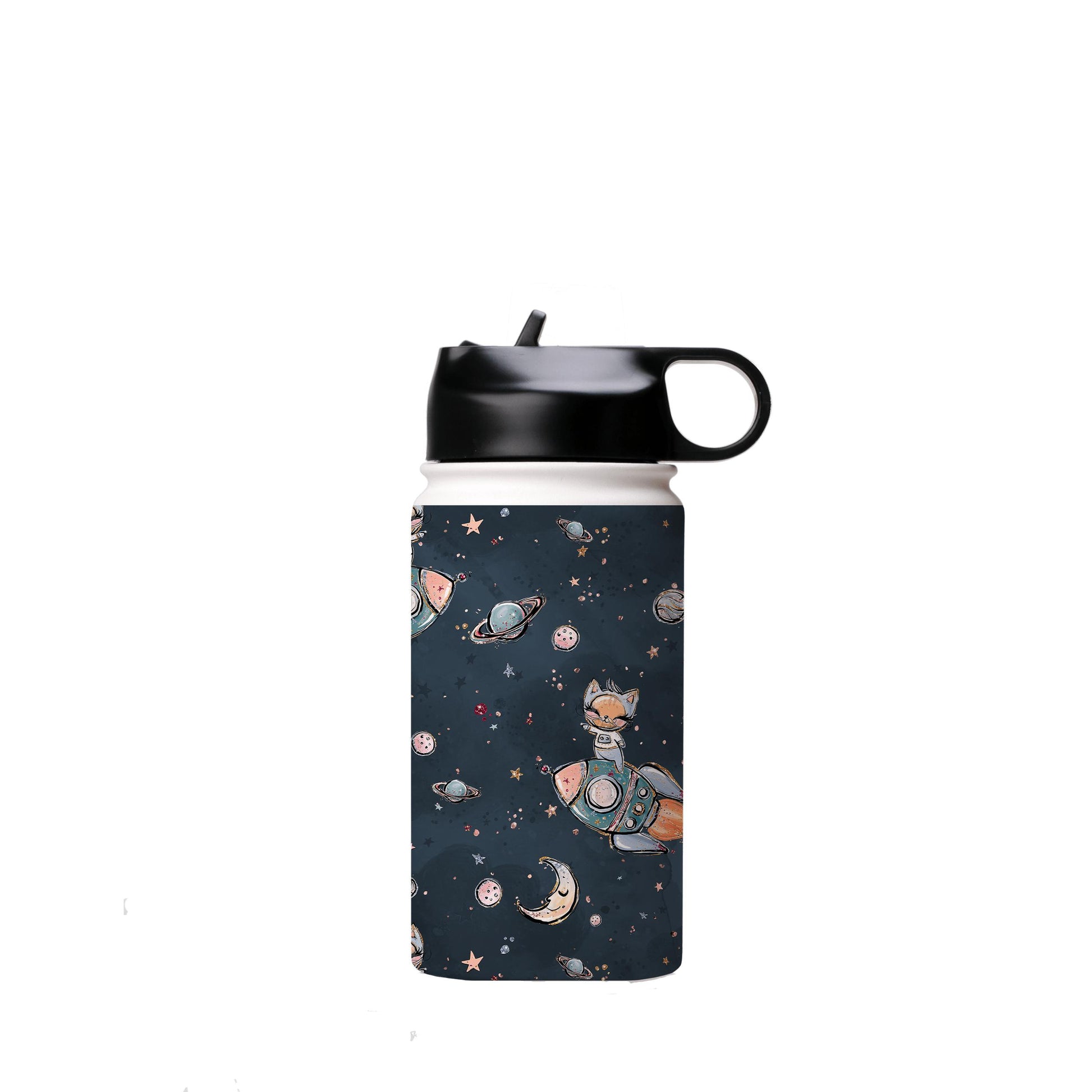 Water Bottles-No Limit Insulated Stainless Steel Water Bottle-12oz (350ml)-Flip cap-Insulated Steel Water Bottle Our insulated stainless steel bottle comes in 3 sizes- Small 12oz (350ml), Medium 18oz (530ml) and Large 32oz (945ml) . It comes with a leak proof cap Keeps water cool for 24 hours Also keeps things warm for up to 12 hours Choice of 3 lids ( Sport Cap, Handle Cap, Flip Cap ) for easy carrying Dishwasher Friendly Lightweight, durable and easy to carry Reusable, so it's safe for the pla