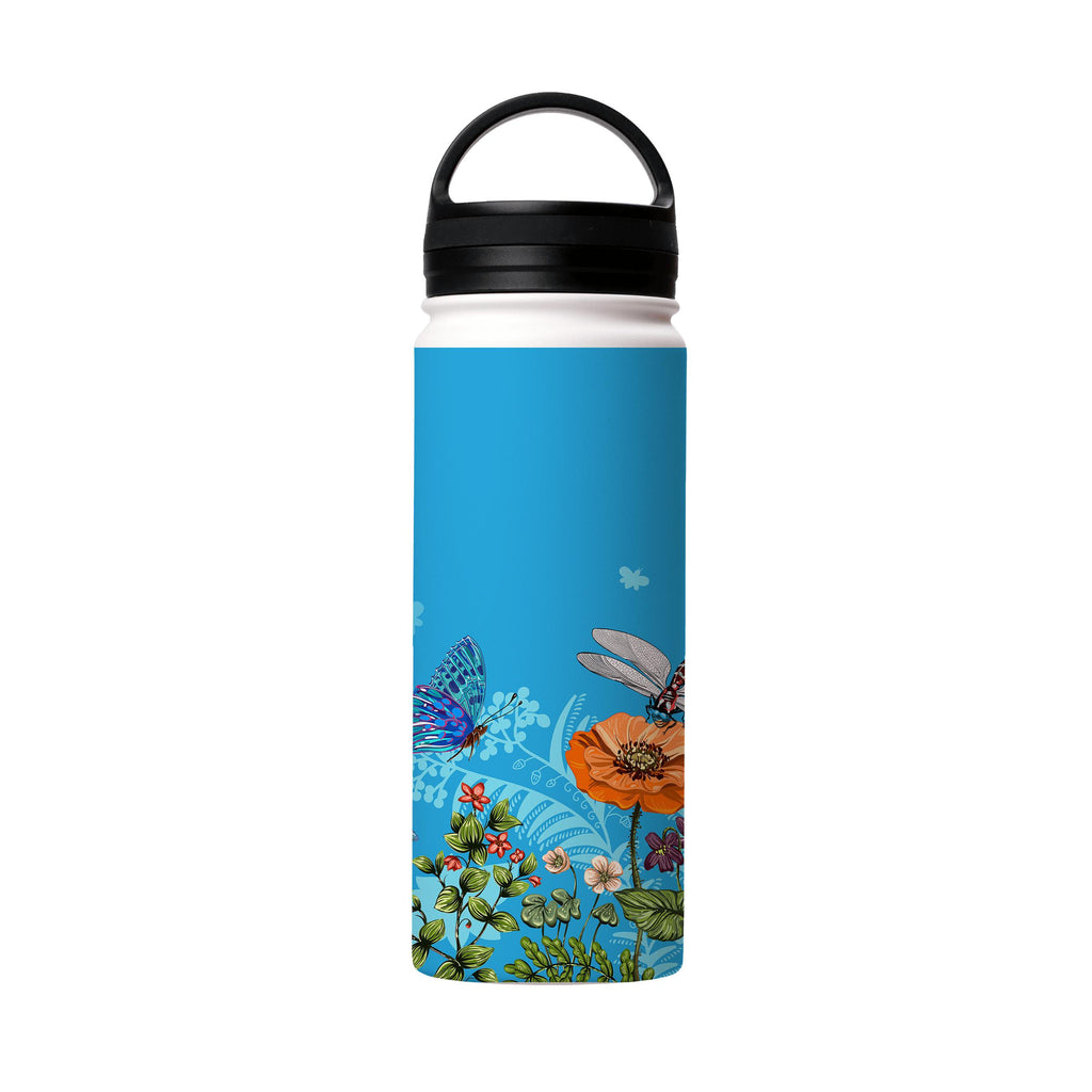 Water Bottles-Pashley Manor Blue Insulated Stainless Steel Water Bottle-18oz (530ml)-handle cap-Insulated Steel Water Bottle Our insulated stainless steel bottle comes in 3 sizes- Small 12oz (350ml), Medium 18oz (530ml) and Large 32oz (945ml) . It comes with a leak proof cap Keeps water cool for 24 hours Also keeps things warm for up to 12 hours Choice of 3 lids ( Sport Cap, Handle Cap, Flip Cap ) for easy carrying Dishwasher Friendly Lightweight, durable and easy to carry Reusable, so it's safe