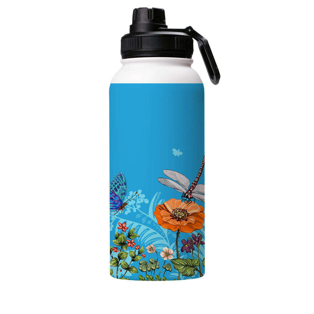Water Bottles-Pashley Manor Blue Insulated Stainless Steel Water Bottle-32oz (945ml)-Sport cap-Insulated Steel Water Bottle Our insulated stainless steel bottle comes in 3 sizes- Small 12oz (350ml), Medium 18oz (530ml) and Large 32oz (945ml) . It comes with a leak proof cap Keeps water cool for 24 hours Also keeps things warm for up to 12 hours Choice of 3 lids ( Sport Cap, Handle Cap, Flip Cap ) for easy carrying Dishwasher Friendly Lightweight, durable and easy to carry Reusable, so it's safe 