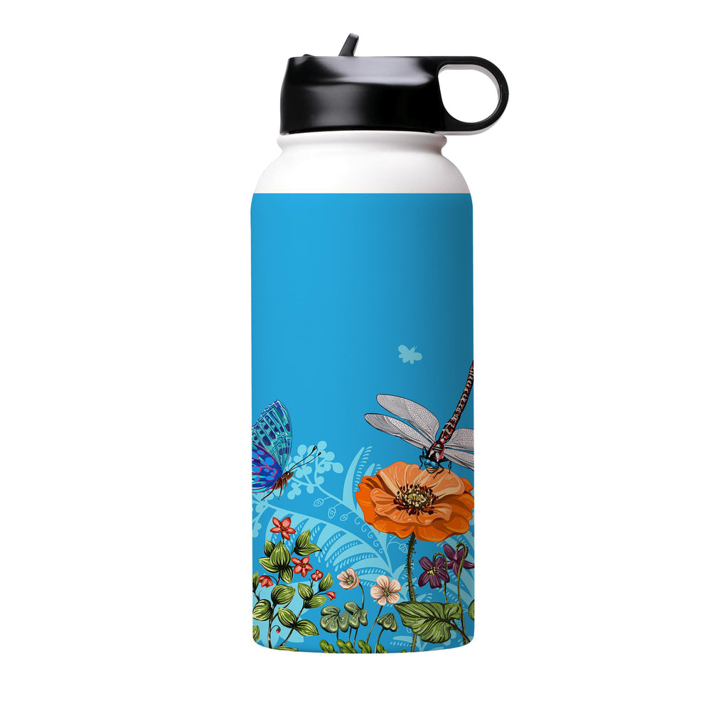 Water Bottles-Pashley Manor Blue Insulated Stainless Steel Water Bottle-32oz (945ml)-Flip cap-Insulated Steel Water Bottle Our insulated stainless steel bottle comes in 3 sizes- Small 12oz (350ml), Medium 18oz (530ml) and Large 32oz (945ml) . It comes with a leak proof cap Keeps water cool for 24 hours Also keeps things warm for up to 12 hours Choice of 3 lids ( Sport Cap, Handle Cap, Flip Cap ) for easy carrying Dishwasher Friendly Lightweight, durable and easy to carry Reusable, so it's safe f