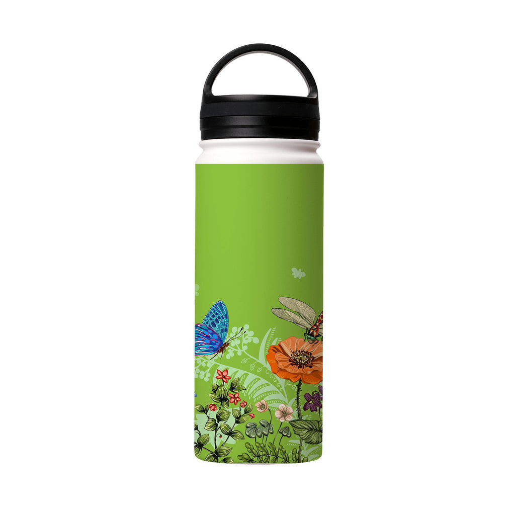 Water Bottles-Pashley Manor Green Insulated Stainless Steel Water Bottle-18oz (530ml)-handle cap-Insulated Steel Water Bottle Our insulated stainless steel bottle comes in 3 sizes- Small 12oz (350ml), Medium 18oz (530ml) and Large 32oz (945ml) . It comes with a leak proof cap Keeps water cool for 24 hours Also keeps things warm for up to 12 hours Choice of 3 lids ( Sport Cap, Handle Cap, Flip Cap ) for easy carrying Dishwasher Friendly Lightweight, durable and easy to carry Reusable, so it's saf