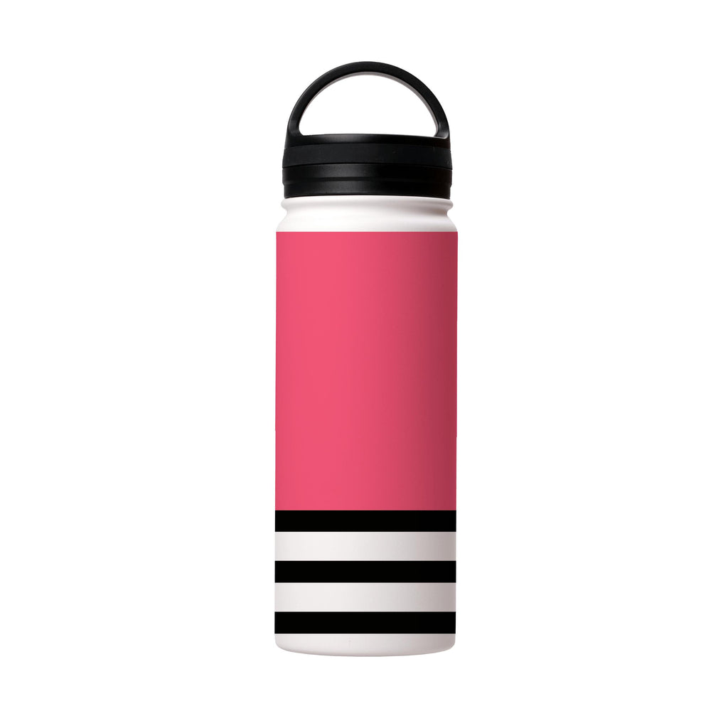 Water Bottles-Peach And Stripes Insulated Stainless Steel Water Bottle-18oz (530ml)-handle cap-Insulated Steel Water Bottle Our insulated stainless steel bottle comes in 3 sizes- Small 12oz (350ml), Medium 18oz (530ml) and Large 32oz (945ml) . It comes with a leak proof cap Keeps water cool for 24 hours Also keeps things warm for up to 12 hours Choice of 3 lids ( Sport Cap, Handle Cap, Flip Cap ) for easy carrying Dishwasher Friendly Lightweight, durable and easy to carry Reusable, so it's safe 