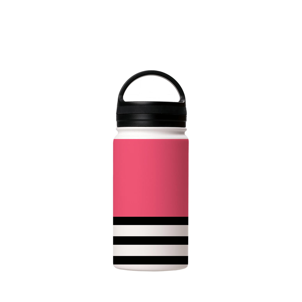 Water Bottles-Peach And Stripes Insulated Stainless Steel Water Bottle-12oz (350ml)-handle cap-Insulated Steel Water Bottle Our insulated stainless steel bottle comes in 3 sizes- Small 12oz (350ml), Medium 18oz (530ml) and Large 32oz (945ml) . It comes with a leak proof cap Keeps water cool for 24 hours Also keeps things warm for up to 12 hours Choice of 3 lids ( Sport Cap, Handle Cap, Flip Cap ) for easy carrying Dishwasher Friendly Lightweight, durable and easy to carry Reusable, so it's safe 