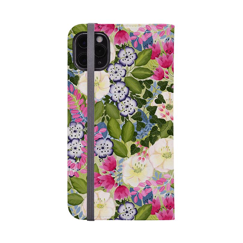 Wallet phone case-Pink Flowers By Bex Parkin-Vegan Leather Wallet Case Vegan leather. 3 slots for cards Fully printed exterior. Compatibility See drop down menu for options, please select the right case as we print to order.-Stringberry