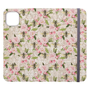 Cover portafoglio per telefono - Rosa Estate - Cover portafoglio in pelle vegana. 3 slot per carte. Esterno completamente stampato. Compatibilità: consulta il menu a discesa per le opzioni, si prega di selezionare la custodia corretta poiché produciamo su ordinazione. - Stringberry