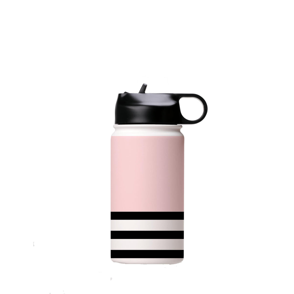 Water Bottles-Pink And Stripes Insulated Stainless Steel Water Bottle-12oz (350ml)-Flip cap-Insulated Steel Water Bottle Our insulated stainless steel bottle comes in 3 sizes- Small 12oz (350ml), Medium 18oz (530ml) and Large 32oz (945ml) . It comes with a leak proof cap Keeps water cool for 24 hours Also keeps things warm for up to 12 hours Choice of 3 lids ( Sport Cap, Handle Cap, Flip Cap ) for easy carrying Dishwasher Friendly Lightweight, durable and easy to carry Reusable, so it's safe for