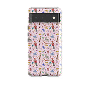 Google phone case-Pink Nutcracker By Catherine Rowe-Product Details Raised bevel to protect screen from scratches. Impact resistant polycarbonate shell and shock absorbing inner TPU liner. Secure fit with design wrapping around side of the case and full access to ports. Compatible with Qi-standard wireless charging. Thickness 1/8 inch (3mm), weight 30g. Compatibility See drop down menu for options, please select the right case as we print to order.-Stringberry