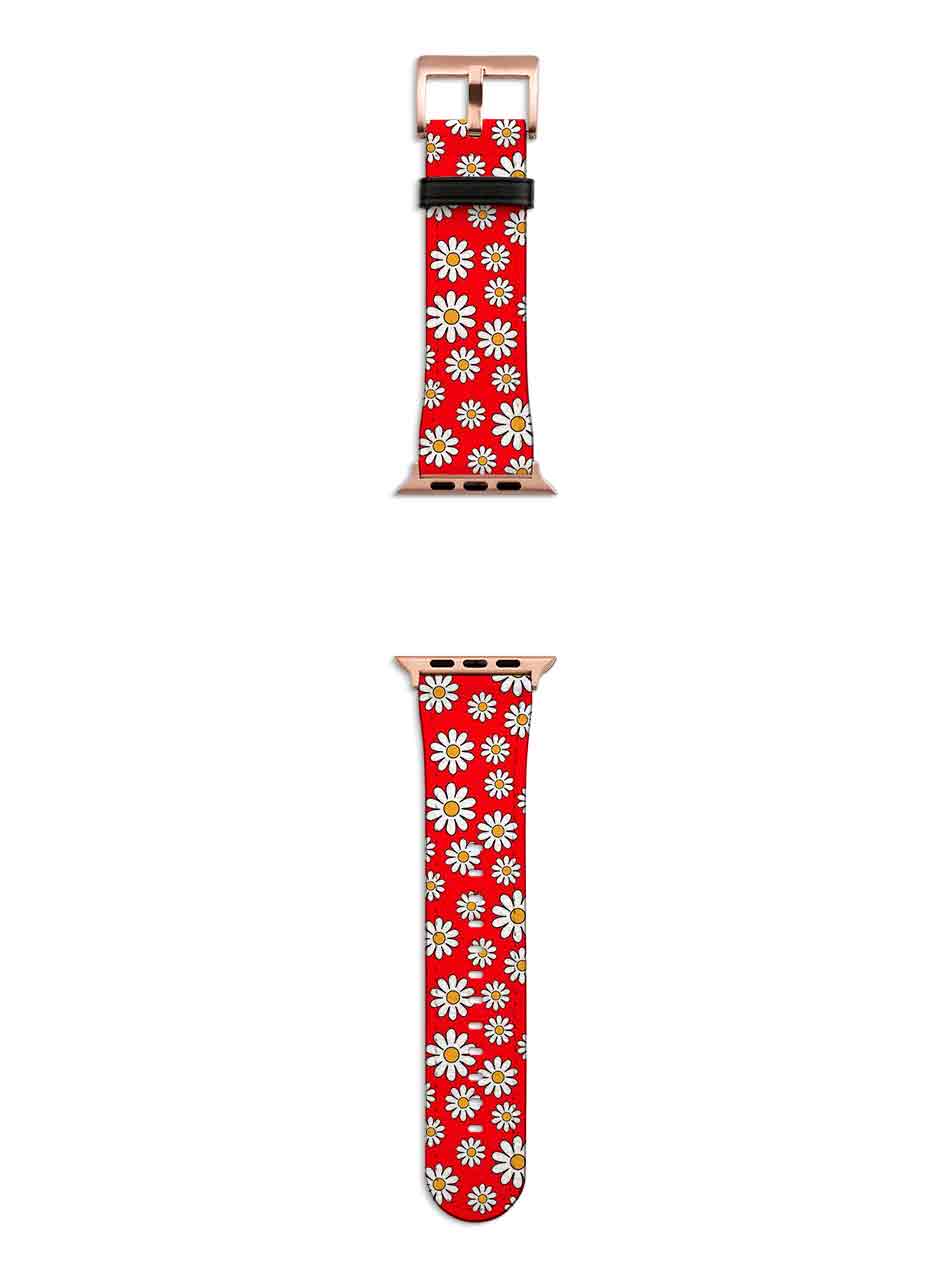 Red Daises Apple Watch Strap