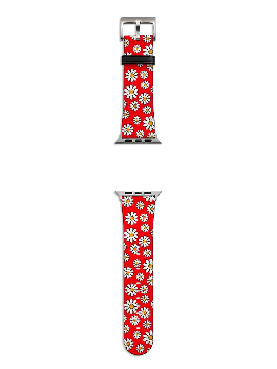 Red Daises Apple Watch Strap