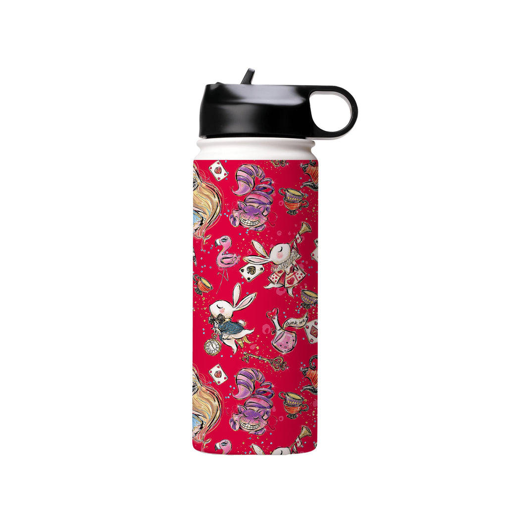 Water Bottles-Red Alice Insulated Stainless Steel Water Bottle-18oz (530ml)-Flip cap-Insulated Steel Water Bottle Our insulated stainless steel bottle comes in 3 sizes- Small 12oz (350ml), Medium 18oz (530ml) and Large 32oz (945ml) . It comes with a leak proof cap Keeps water cool for 24 hours Also keeps things warm for up to 12 hours Choice of 3 lids ( Sport Cap, Handle Cap, Flip Cap ) for easy carrying Dishwasher Friendly Lightweight, durable and easy to carry Reusable, so it's safe for the pl