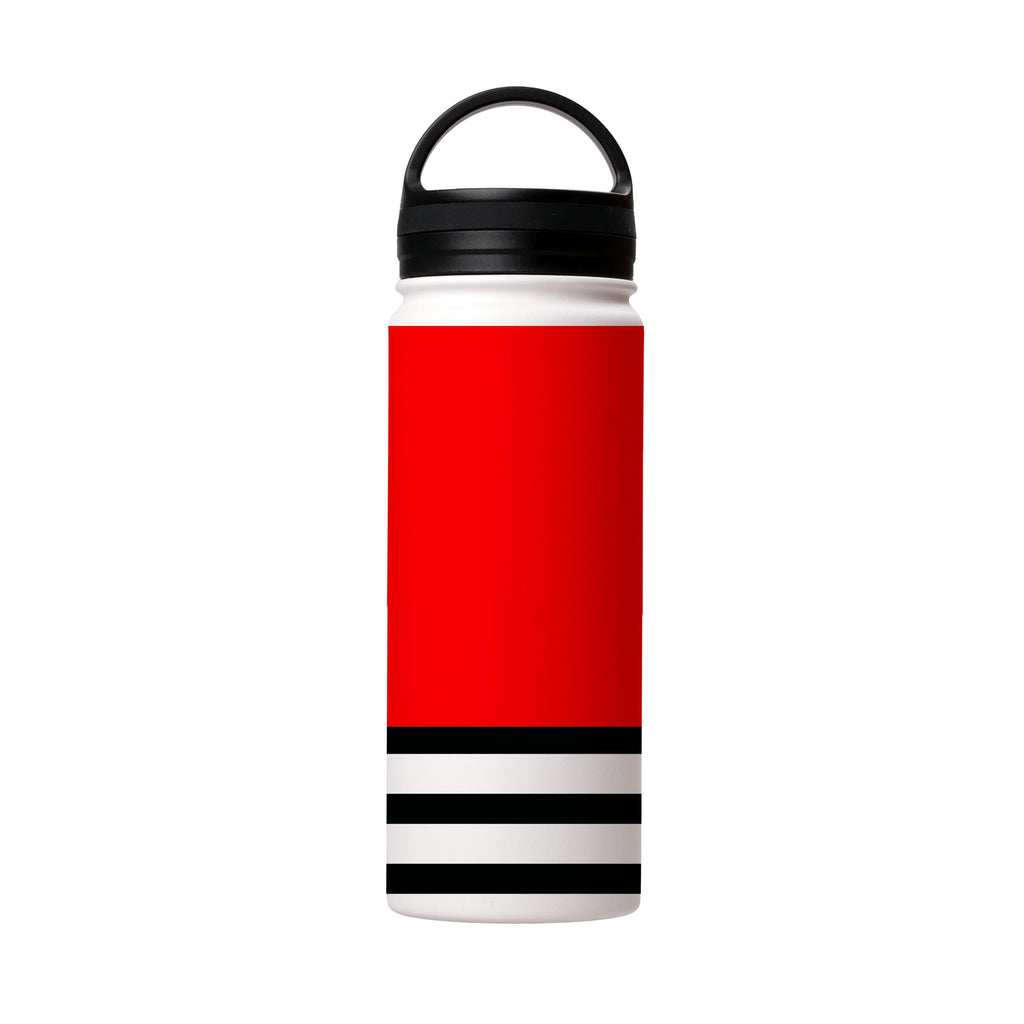 Water Bottles-Red And Stripes Insulated Stainless Steel Water Bottle-18oz (530ml)-handle cap-Insulated Steel Water Bottle Our insulated stainless steel bottle comes in 3 sizes- Small 12oz (350ml), Medium 18oz (530ml) and Large 32oz (945ml) . It comes with a leak proof cap Keeps water cool for 24 hours Also keeps things warm for up to 12 hours Choice of 3 lids ( Sport Cap, Handle Cap, Flip Cap ) for easy carrying Dishwasher Friendly Lightweight, durable and easy to carry Reusable, so it's safe fo