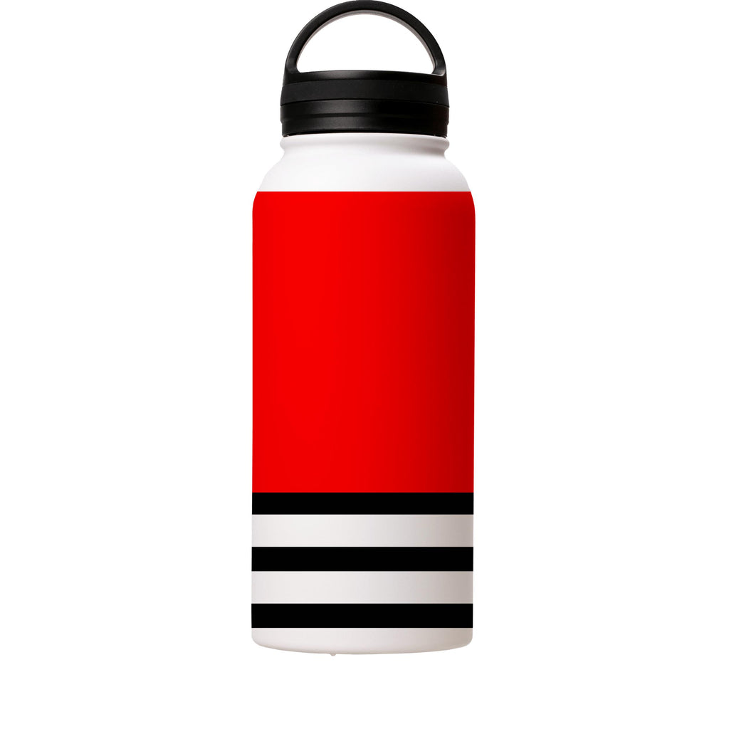 Water Bottles-Red And Stripes Insulated Stainless Steel Water Bottle-32oz (945ml)-handle cap-Insulated Steel Water Bottle Our insulated stainless steel bottle comes in 3 sizes- Small 12oz (350ml), Medium 18oz (530ml) and Large 32oz (945ml) . It comes with a leak proof cap Keeps water cool for 24 hours Also keeps things warm for up to 12 hours Choice of 3 lids ( Sport Cap, Handle Cap, Flip Cap ) for easy carrying Dishwasher Friendly Lightweight, durable and easy to carry Reusable, so it's safe fo