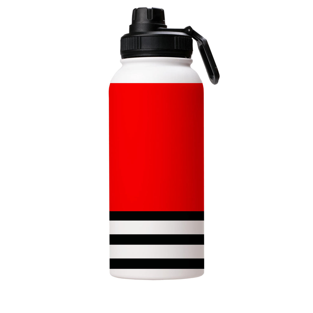 Water Bottles-Red And Stripes Insulated Stainless Steel Water Bottle-32oz (945ml)-Sport cap-Insulated Steel Water Bottle Our insulated stainless steel bottle comes in 3 sizes- Small 12oz (350ml), Medium 18oz (530ml) and Large 32oz (945ml) . It comes with a leak proof cap Keeps water cool for 24 hours Also keeps things warm for up to 12 hours Choice of 3 lids ( Sport Cap, Handle Cap, Flip Cap ) for easy carrying Dishwasher Friendly Lightweight, durable and easy to carry Reusable, so it's safe for
