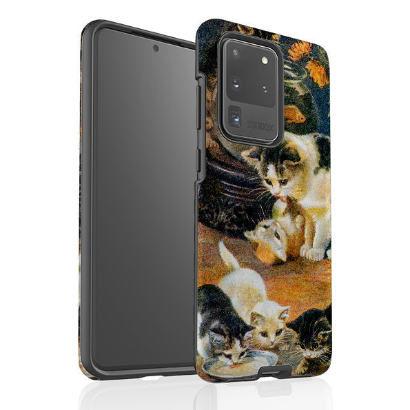 Samsung phone case-A Frolicsome Family By Heritage-Product Details Raised bevel to protect screen from scratches. Impact resistant polycarbonate shell and shock absorbing inner TPU liner. Secure fit with design wrapping around side of the case and full access to ports. Compatible with Qi-standard wireless charging. Thickness 1/8 inch (3mm), weight 30g. Compatibility See drop down menu for options, please select the right case as we print to order.-Stringberry