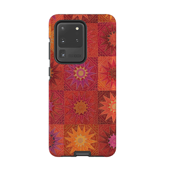 Samsung phone case-African Suns By Jehane-Product Details Raised bevel to protect screen from scratches. Impact resistant polycarbonate shell and shock absorbing inner TPU liner. Secure fit with design wrapping around side of the case and full access to ports. Compatible with Qi-standard wireless charging. Thickness 1/8 inch (3mm), weight 30g. Compatibility See drop down menu for options, please select the right case as we print to order.-Stringberry