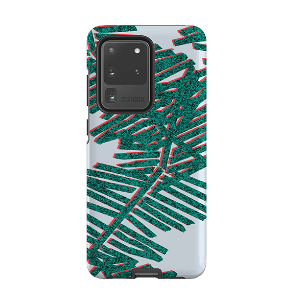 Samsung phone case-Afternoon Palm By Kitty Joseph-Product Details Raised bevel to protect screen from scratches. Impact resistant polycarbonate shell and shock absorbing inner TPU liner. Secure fit with design wrapping around side of the case and full access to ports. Compatible with Qi-standard wireless charging. Thickness 1/8 inch (3mm), weight 30g. Compatibility See drop down menu for options, please select the right case as we print to order.-Stringberry