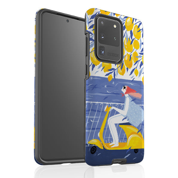 Samsung phone case-Amalfi Ride By Madalina Andronic-Product Details Raised bevel to protect screen from scratches. Impact resistant polycarbonate shell and shock absorbing inner TPU liner. Secure fit with design wrapping around side of the case and full access to ports. Compatible with Qi-standard wireless charging. Thickness 1/8 inch (3mm), weight 30g. Compatibility See drop down menu for options, please select the right case as we print to order.-Stringberry