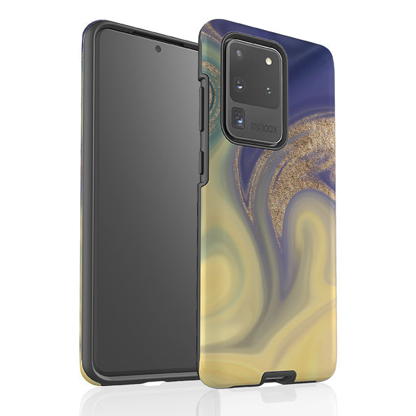 Samsung phone case-Amarillo (case does not glitter)-Product Details Raised bevel to protect screen from scratches. Impact resistant polycarbonate shell and shock absorbing inner TPU liner. Secure fit with design wrapping around side of the case and full access to ports. Compatible with Qi-standard wireless charging. Thickness 1/8 inch (3mm), weight 30g. Compatibility See drop down menu for options, please select the right case as we print to order.-Stringberry