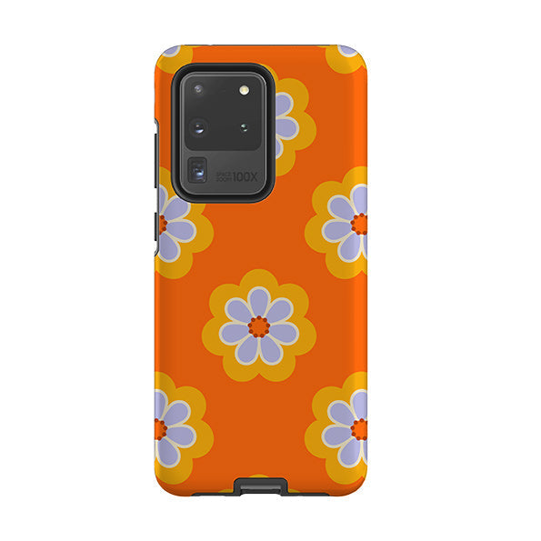 Samsung phone case-Amber Floral-Product Details Raised bevel to protect screen from scratches. Impact resistant polycarbonate shell and shock absorbing inner TPU liner. Secure fit with design wrapping around side of the case and full access to ports. Compatible with Qi-standard wireless charging. Thickness 1/8 inch (3mm), weight 30g. Compatibility See drop down menu for options, please select the right case as we print to order.-Stringberry