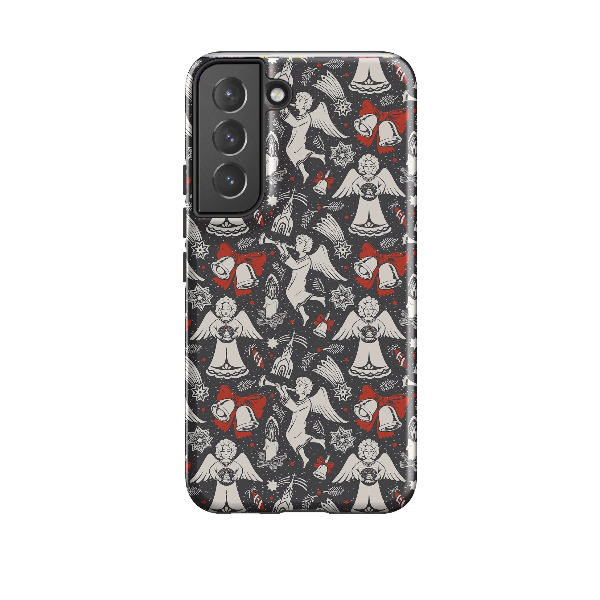 Samsung phone case-Angels-Product Details Raised bevel to protect screen from scratches. Impact resistant polycarbonate shell and shock absorbing inner TPU liner. Secure fit with design wrapping around side of the case and full access to ports. Compatible with Qi-standard wireless charging. Thickness 1/8 inch (3mm), weight 30g. Compatibility See drop down menu for options, please select the right case as we print to order.-Stringberry