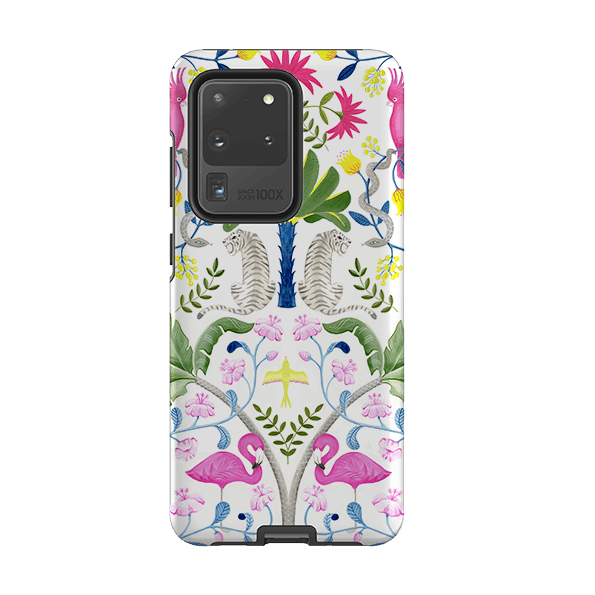 Samsung phone case-Animal Pattern By Bex Parkin-Product Details Raised bevel to protect screen from scratches. Impact resistant polycarbonate shell and shock absorbing inner TPU liner. Secure fit with design wrapping around side of the case and full access to ports. Compatible with Qi-standard wireless charging. Thickness 1/8 inch (3mm), weight 30g. Compatibility See drop down menu for options, please select the right case as we print to order.-Stringberry