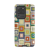Samsung phone case-Atelier Blanket Squares Urbane By Sarah Campbell-Product Details Raised bevel to protect screen from scratches. Impact resistant polycarbonate shell and shock absorbing inner TPU liner. Secure fit with design wrapping around side of the case and full access to ports. Compatible with Qi-standard wireless charging. Thickness 1/8 inch (3mm), weight 30g. Compatibility See drop down menu for options, please select the right case as we print to order.-Stringberry
