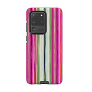 Samsung phone case-Atelier Stripe Windflower By Sarah Campbell-Product Details Raised bevel to protect screen from scratches. Impact resistant polycarbonate shell and shock absorbing inner TPU liner. Secure fit with design wrapping around side of the case and full access to ports. Compatible with Qi-standard wireless charging. Thickness 1/8 inch (3mm), weight 30g. Compatibility See drop down menu for options, please select the right case as we print to order.-Stringberry