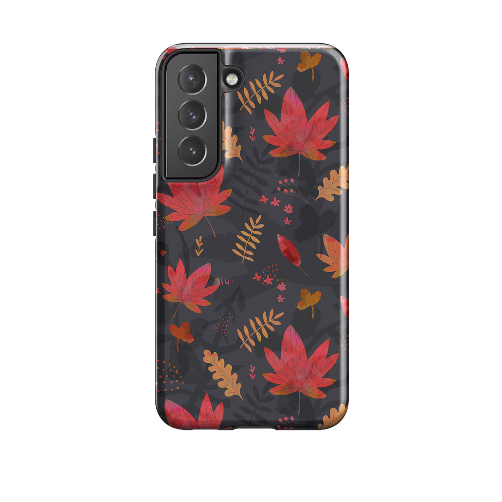 Samsung phone case-Autumn Leaves-Product Details Raised bevel to protect screen from scratches. Impact resistant polycarbonate shell and shock absorbing inner TPU liner. Secure fit with design wrapping around side of the case and full access to ports. Compatible with Qi-standard wireless charging. Thickness 1/8 inch (3mm), weight 30g. Compatibility See drop down menu for options, please select the right case as we print to order.-Stringberry