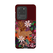 Samsung phone case-Autumn Squirrel By Lee Foster Wilson-Product Details Raised bevel to protect screen from scratches. Impact resistant polycarbonate shell and shock absorbing inner TPU liner. Secure fit with design wrapping around side of the case and full access to ports. Compatible with Qi-standard wireless charging. Thickness 1/8 inch (3mm), weight 30g. Compatibility See drop down menu for options, please select the right case as we print to order.-Stringberry