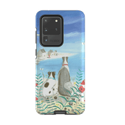 Samsung phone case-Beach Dogs By Mary Stubberfield-Product Details Raised bevel to protect screen from scratches. Impact resistant polycarbonate shell and shock absorbing inner TPU liner. Secure fit with design wrapping around side of the case and full access to ports. Compatible with Qi-standard wireless charging. Thickness 1/8 inch (3mm), weight 30g. Compatibility See drop down menu for options, please select the right case as we print to order.-Stringberry