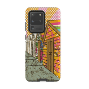 Samsung phone case-Beach Huts By Amelia Bowman-Product Details Raised bevel to protect screen from scratches. Impact resistant polycarbonate shell and shock absorbing inner TPU liner. Secure fit with design wrapping around side of the case and full access to ports. Compatible with Qi-standard wireless charging. Thickness 1/8 inch (3mm), weight 30g. Compatibility See drop down menu for options, please select the right case as we print to order.-Stringberry