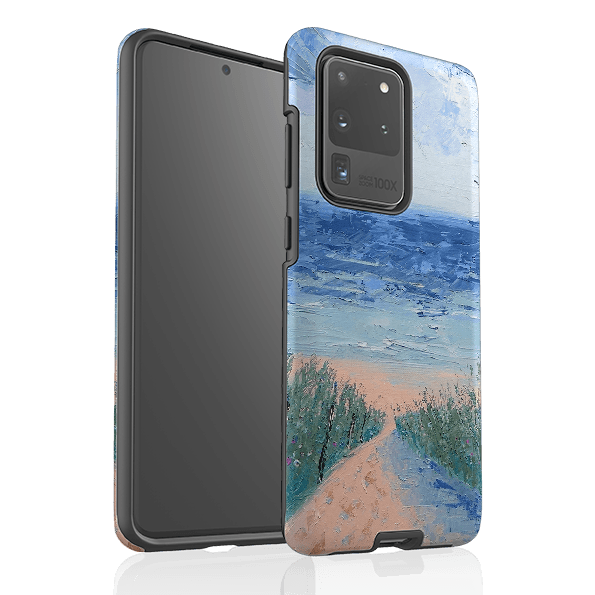 Samsung phone case-Beach Path By Mary Stubberfield-Product Details Raised bevel to protect screen from scratches. Impact resistant polycarbonate shell and shock absorbing inner TPU liner. Secure fit with design wrapping around side of the case and full access to ports. Compatible with Qi-standard wireless charging. Thickness 1/8 inch (3mm), weight 30g. Compatibility See drop down menu for options, please select the right case as we print to order.-Stringberry