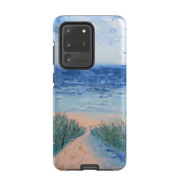 Samsung phone case-Beach Path By Mary Stubberfield-Product Details Raised bevel to protect screen from scratches. Impact resistant polycarbonate shell and shock absorbing inner TPU liner. Secure fit with design wrapping around side of the case and full access to ports. Compatible with Qi-standard wireless charging. Thickness 1/8 inch (3mm), weight 30g. Compatibility See drop down menu for options, please select the right case as we print to order.-Stringberry