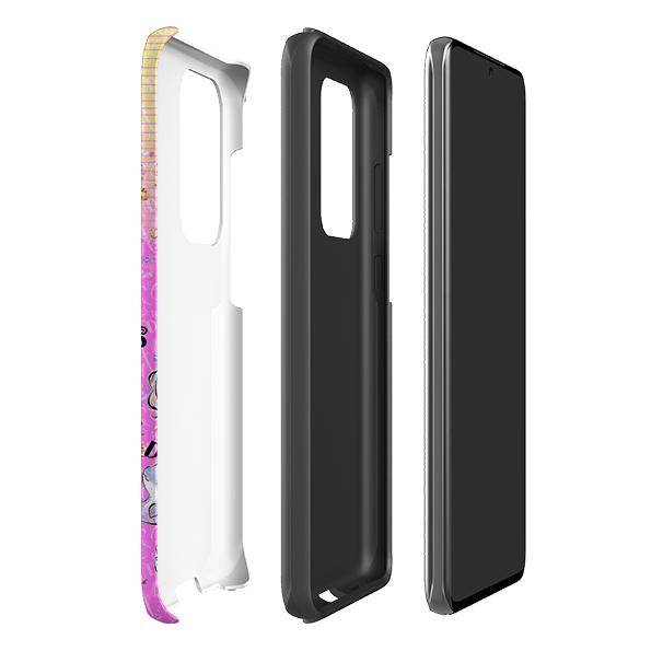 Samsung phone case-Bee Fantastic-Product Details Raised bevel to protect screen from scratches. Impact resistant polycarbonate shell and shock absorbing inner TPU liner. Secure fit with design wrapping around side of the case and full access to ports. Compatible with Qi-standard wireless charging. Thickness 1/8 inch (3mm), weight 30g. Compatibility See drop down menu for options, please select the right case as we print to order.-Stringberry