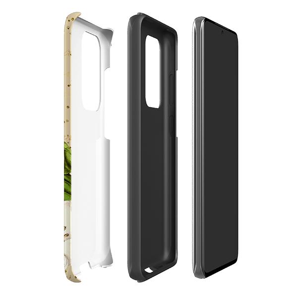 Samsung phone case-Bee Line-Product Details Raised bevel to protect screen from scratches. Impact resistant polycarbonate shell and shock absorbing inner TPU liner. Secure fit with design wrapping around side of the case and full access to ports. Compatible with Qi-standard wireless charging. Thickness 1/8 inch (3mm), weight 30g. Compatibility See drop down menu for options, please select the right case as we print to order.-Stringberry