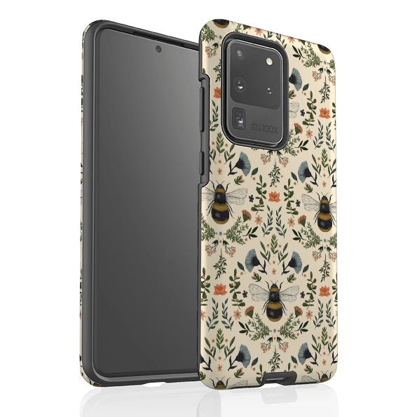 Samsung phone case-Bees 2 By Jade Mosinski-Product Details Raised bevel to protect screen from scratches. Impact resistant polycarbonate shell and shock absorbing inner TPU liner. Secure fit with design wrapping around side of the case and full access to ports. Compatible with Qi-standard wireless charging. Thickness 1/8 inch (3mm), weight 30g. Compatibility See drop down menu for options, please select the right case as we print to order.-Stringberry