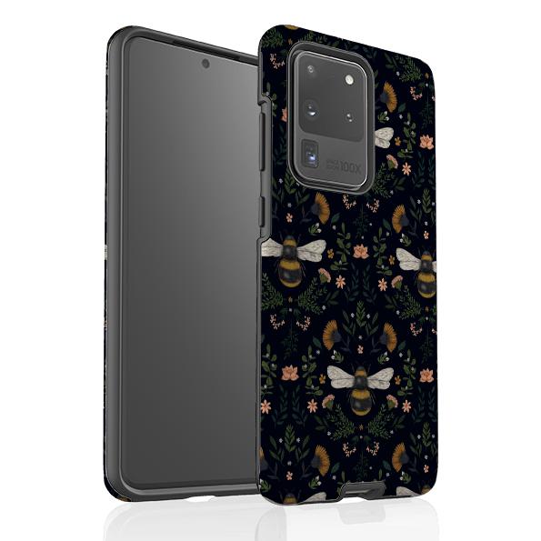 Samsung phone case-Bees By Jade Mosinski-Product Details Raised bevel to protect screen from scratches. Impact resistant polycarbonate shell and shock absorbing inner TPU liner. Secure fit with design wrapping around side of the case and full access to ports. Compatible with Qi-standard wireless charging. Thickness 1/8 inch (3mm), weight 30g. Compatibility See drop down menu for options, please select the right case as we print to order.-Stringberry