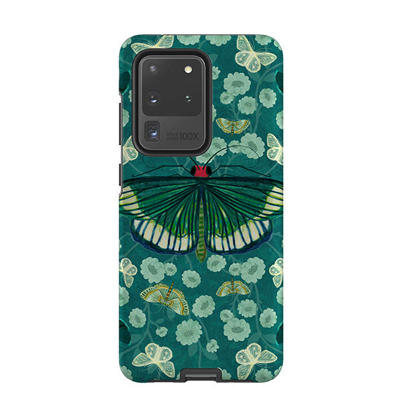 Samsung phone case-Big Moth 2 By Katherine Quinn-Product Details Raised bevel to protect screen from scratches. Impact resistant polycarbonate shell and shock absorbing inner TPU liner. Secure fit with design wrapping around side of the case and full access to ports. Compatible with Qi-standard wireless charging. Thickness 1/8 inch (3mm), weight 30g. Compatibility See drop down menu for options, please select the right case as we print to order.-Stringberry