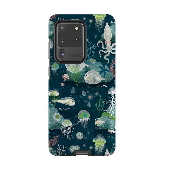 Samsung phone case-Bioluminescence By Katherine Quinn-Product Details Raised bevel to protect screen from scratches. Impact resistant polycarbonate shell and shock absorbing inner TPU liner. Secure fit with design wrapping around side of the case and full access to ports. Compatible with Qi-standard wireless charging. Thickness 1/8 inch (3mm), weight 30g. Compatibility See drop down menu for options, please select the right case as we print to order.-Stringberry