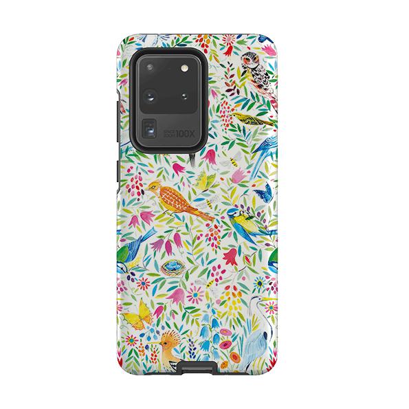 Samsung phone case-Bird Garden By Sarah Campbell-Product Details Raised bevel to protect screen from scratches. Impact resistant polycarbonate shell and shock absorbing inner TPU liner. Secure fit with design wrapping around side of the case and full access to ports. Compatible with Qi-standard wireless charging. Thickness 1/8 inch (3mm), weight 30g. Compatibility See drop down menu for options, please select the right case as we print to order.-Stringberry