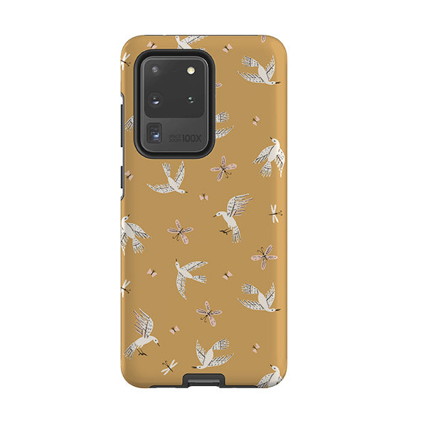 Samsung phone case-Birds And Butterflies By Meghann Rader-Product Details Raised bevel to protect screen from scratches. Impact resistant polycarbonate shell and shock absorbing inner TPU liner. Secure fit with design wrapping around side of the case and full access to ports. Compatible with Qi-standard wireless charging. Thickness 1/8 inch (3mm), weight 30g. Compatibility See drop down menu for options, please select the right case as we print to order.-Stringberry