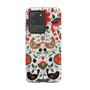 Samsung phone case-Birds And Floral By Suzy Taylor-Product Details Raised bevel to protect screen from scratches. Impact resistant polycarbonate shell and shock absorbing inner TPU liner. Secure fit with design wrapping around side of the case and full access to ports. Compatible with Qi-standard wireless charging. Thickness 1/8 inch (3mm), weight 30g. Compatibility See drop down menu for options, please select the right case as we print to order.-Stringberry
