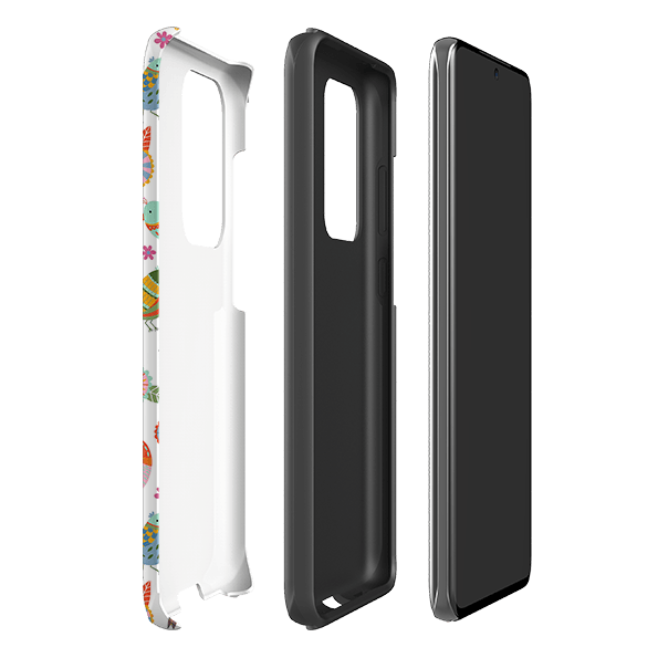 Samsung phone case-Birds Of A Feather By Suzy Taylor-Product Details Raised bevel to protect screen from scratches. Impact resistant polycarbonate shell and shock absorbing inner TPU liner. Secure fit with design wrapping around side of the case and full access to ports. Compatible with Qi-standard wireless charging. Thickness 1/8 inch (3mm), weight 30g. Compatibility See drop down menu for options, please select the right case as we print to order.-Stringberry