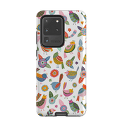 Samsung phone case-Birds Of A Feather By Suzy Taylor-Product Details Raised bevel to protect screen from scratches. Impact resistant polycarbonate shell and shock absorbing inner TPU liner. Secure fit with design wrapping around side of the case and full access to ports. Compatible with Qi-standard wireless charging. Thickness 1/8 inch (3mm), weight 30g. Compatibility See drop down menu for options, please select the right case as we print to order.-Stringberry