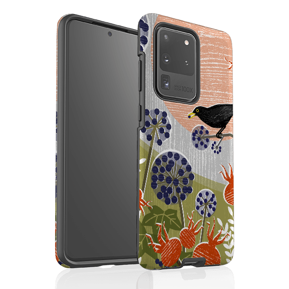Samsung phone case-Blackbird And Ivy By Liane Payne-Product Details Raised bevel to protect screen from scratches. Impact resistant polycarbonate shell and shock absorbing inner TPU liner. Secure fit with design wrapping around side of the case and full access to ports. Compatible with Qi-standard wireless charging. Thickness 1/8 inch (3mm), weight 30g. Compatibility See drop down menu for options, please select the right case as we print to order.-Stringberry