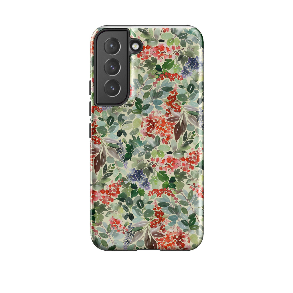Samsung phone case-Blossom For Xmas-Product Details Raised bevel to protect screen from scratches. Impact resistant polycarbonate shell and shock absorbing inner TPU liner. Secure fit with design wrapping around side of the case and full access to ports. Compatible with Qi-standard wireless charging. Thickness 1/8 inch (3mm), weight 30g. Compatibility See drop down menu for options, please select the right case as we print to order.-Stringberry