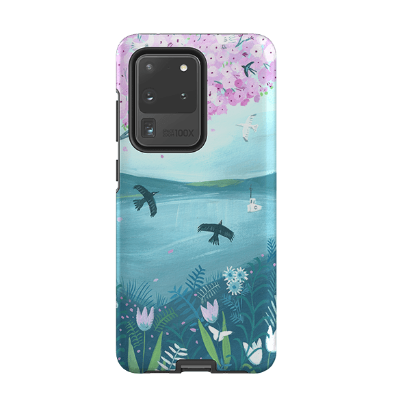 Samsung phone case-Blossom Tree By Mary Stubberfield-Product Details Raised bevel to protect screen from scratches. Impact resistant polycarbonate shell and shock absorbing inner TPU liner. Secure fit with design wrapping around side of the case and full access to ports. Compatible with Qi-standard wireless charging. Thickness 1/8 inch (3mm), weight 30g. Compatibility See drop down menu for options, please select the right case as we print to order.-Stringberry