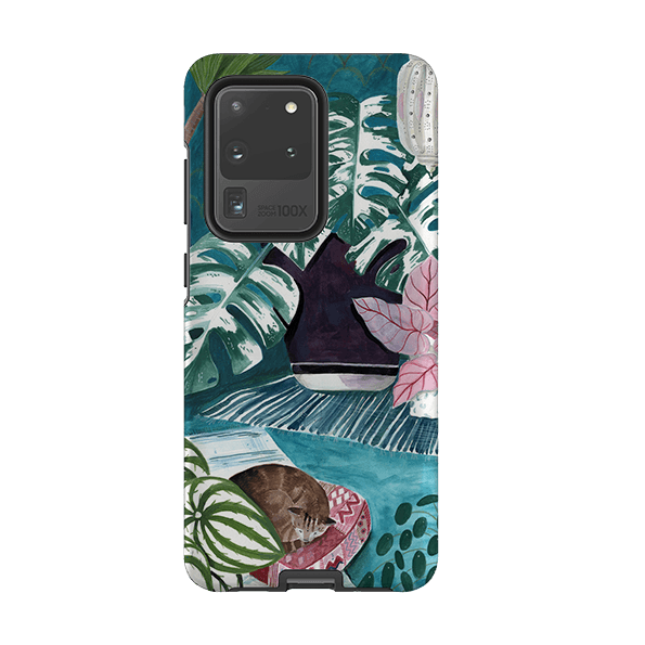 Samsung phone case-Blue Interior By Bex Parkin-Product Details Raised bevel to protect screen from scratches. Impact resistant polycarbonate shell and shock absorbing inner TPU liner. Secure fit with design wrapping around side of the case and full access to ports. Compatible with Qi-standard wireless charging. Thickness 1/8 inch (3mm), weight 30g. Compatibility See drop down menu for options, please select the right case as we print to order.-Stringberry