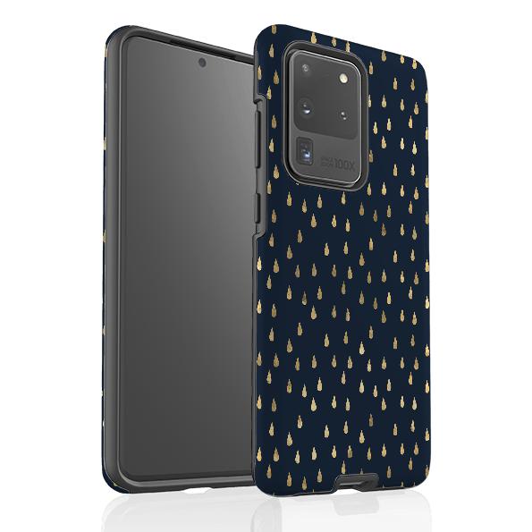 Samsung phone case-Blue Rain-Product Details Raised bevel to protect screen from scratches. Impact resistant polycarbonate shell and shock absorbing inner TPU liner. Secure fit with design wrapping around side of the case and full access to ports. Compatible with Qi-standard wireless charging. Thickness 1/8 inch (3mm), weight 30g. Compatibility See drop down menu for options, please select the right case as we print to order.-Stringberry